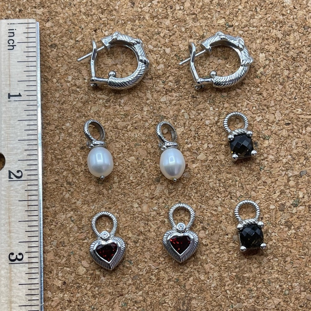 Judith Ripka hoop earrings with changeable drops